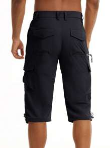 KEFITEVD Pantalones Hombre Verano Secado Rápido Cargo Capri Ligero Aire Libre 3/4 Cintura Elástica Senderismo Deportivo Crop con 7 Bolsillos