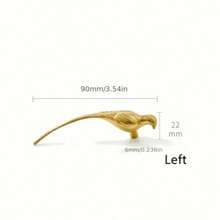 1 件金色鸟形橱柜把手，个性化衣柜把手，简约别致高端酒柜抽屉拉手，包括安装五金件，适用于橱柜门，豪华家居装饰 | 华丽的橱柜把手 | 抛光金属，橱柜装饰五金件 - 金色 - 查看 10