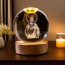 1 个，耶稣，圣经书，祈祷，祝福，系列水晶球夜灯，暖色光，2.36 英寸和 3.15 英寸水晶球，生日礼物玻璃球，家用台灯装饰带木质底座，女朋友、同事、妻子生日、情人节礼物、派对圣诞礼物 - 黃色 - 查看 10
