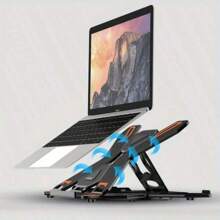 1pc Multi-Angle Laptop Stand Adjustable Lifting Slouchy Bracket Pad Foldable Portable Stand Base Cooling Rack With Mobile Phone Holder Bedroom Dormitory Desktop Cooling Rack