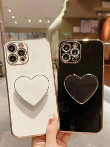 Funda de teléfono elegante de alta gama con chapado en verde menta y forma de corazón 3D compatible con iPhone 16/15/14/13, Pro Max X XR, S25/S24/S23 Ultra Plus, Honor, Red Mi Note, Xiao Mi