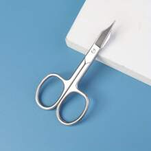 美容剪刀修剪器适用于面部毛发、修指甲、指甲、胡须、眉毛、睫毛、鼻子、耳朵、角质层，男女皆宜（1 件装） - 銀色 - 查看 3