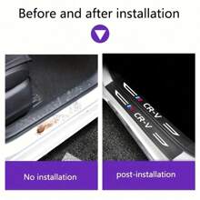 4pcs/Set PU Leather Car Door Sill Scuff Plate Stickers Accessories For CR-V - 4PCS - View 2