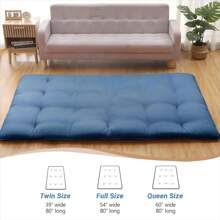 Futon Mattress Japanese Floor Mattress, Twin Size Tatami Mattress Sleeping Mat For Dormitory, Roll Up Mattress Japanese Floor Mat For Sleep, Easy To Store, Navy Blue Black Green Gery - Coral Pink - View 5