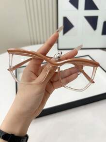 1 Stück Damen Mode Kunststoff Nicht-Rezept Brille, geeignet für Alltagstragen, Büro und Lesen