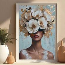 1pc/Set Vintage Golden Petal Women's Canvas Poster Print - Home Decoration Wall Art- Art Print - Modern Art - Indoor/Outdoor Use - Spring/Summer,Suitable For Bedroom, Living Room, Classroom, Perfect Room Decoration,No Frame Include - Multicolor - View 5