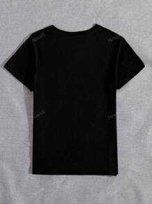 Camiseta casual de manga corta y cuello redondo para mujer de talla grande