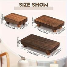 1/3pcs Wooden Risers For Display Wood Pedestal Stand Wooden Risers For Decor Farmhouse Vintage Rustic Riser Stackable Kitchen Wooden Stand Tray Riser, 3 Sizes (Brown,8 X 4.3, 6 X 3.5, 4 X 2.8in) Back To School - Multicolor - View 8
