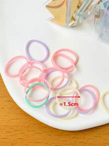 500pcs/Bottle Mini Colorful Elastic Hair Ties For Girls, Disposable, 0.6inch/1.5cm Small Size Suitable For Fine Hair Or Braiding Ponytail Holders Hair Elastics Hair Rubber Bands Scrunchies Hair Rope, Hair Bobbles