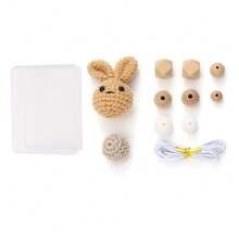 1 Set Cute Bear & Rabbit Hair Ball DIY Keychain, Bag Pendant, Bracelet, Necklace Silicone Bead Craft Kit - Silicone Suit - View 16