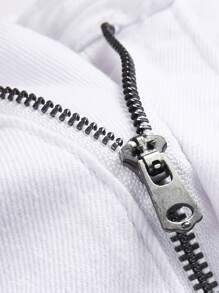 Jeans Stretch Holes Embroidered White Stretch Slim Shape Machine Washable Hand Wash-2025