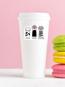 1 pieza Pegatina divertida de la pata de gato, pegatina Piedra Papel Tijera, pegatina de gato divertida, calcomanía divertida para laptop, imán para compañero de trabajo