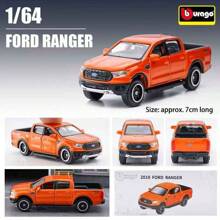 Burago Resmi Resmi Otentik 1: 64 Alloy Car Model Mercedes-Benz Cadillac Simulasi Koleksi Dekorasi Model Mobil Untuk Hadiah Ulang Tahun Natal Pria - 1:64 Ford RANGER Oranye - View 1