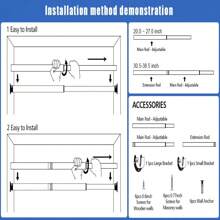 CTSZOOM Stainless Steel Adjustable Closet Rod, 5 Sizes Available From 15.75inch To 74.8inch, Heavy Duty Silver Closet Rod For Hanging Clothes, Wardrobe, Laundry Room, Room Divider Curtain Rod, Easy To Install, Suitable For Bathroom, Window, RV, Living Room, Bedroom, Curtain, Wardrobe - Silver - View 5