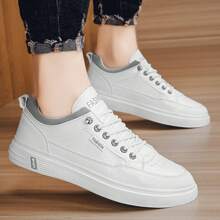 2024 Spring New Business Casual Leather Shoes Fashion Soft Sole Men's Skateboarding Shoes Versatile Walking Sports Shoes - white ash - View 7