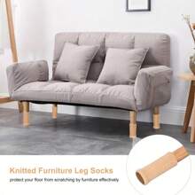 [Calcetines de punto antideslizantes para patas de silla] Juego de 4/24/32 piezas de calcetines de punto grueso de doble capa antideslizantes para patas de silla - Protectores de piso a rayas clásicos, cubiertas para reducción de ruido - Material de poliéster, multicolor