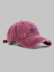 1pc Women Embroidered Distressed Vintage Baseball Cap, Fashionable Streetwear Suitable For Daily Wear And Outdoor Sun Protection - Multicolor - View 6