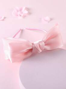 1/5 Pcs Girls Luxury Silky Big Bow Headband, New Fashion Lovely Bright Ribbon Bowknot Hairband Hair Accessories For Parties And Daily Use - Multicolor - View 7