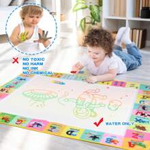 Tapete de desenho mágico com água, canetas mágicas grandes e reutilizáveis, brinquedo de prancheta para crianças, pintura Montessori de 99 x 79 cm, 100 x 80 cm, volta às aulas