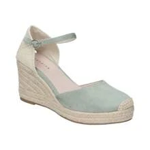 SKYDIVA | Espadrilles compensées Skydiva pour femme – Espadrilles en jute – Fermeture à boucle – Plateforme moyenne et confortable – Polyvalentes et combinables – Été – Modèle VIBES - Vert - Voir 2