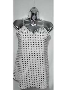 Women's Tank Top With Adjustable Straps Basic Crepe V1 Collar Strapless Tank Top Various Colors D-32 - Blue and White - View 1