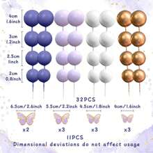 LaVenty Butterfly Cake Decorations With Purple Pink Gold Balls Cake Toppers For Gender Reveal Wedding Birthday Bridal Shower Party Decor