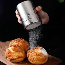 1pc Stainless Steel Powder Dispenser With Mesh, Fine Mesh Powder Can With Plastic Lid, Suitable For Spice Mixing Tank, Pepper Pot, Coffee Flour Sieve, Can Be Used For Pepper Coffee Flour Baking Soda, Color Random - Multicolor - View 1