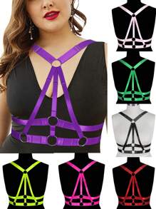 Women's Plus Size Body Harness Fashion Bra Belt Elastic Punk Carnival Halloween Dance Costume - Multicolor - View 1