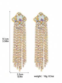 Fashion Glamorous Square CZ Crystal Earrings Stud Wedding Party Graduation Jewelry 1 Pair
