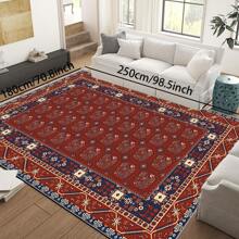 1pc Classic Style Retro Area Rug, 700g/Sqm Crystal Velvet, 5mm Thickness, Washable Non-Fading Carpet, Slip-Resistant, Suitable For Holidays And Any Space Including Hotel, Office, Sofa, Bedside, Kitchen, Laundry Room, Hallway, Porch, Entryway And Stairs Mother's Day