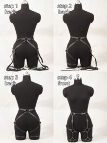 1pc Damesmode Pu leren riem Gotische stijl Dames dijbeenriem Valentijnsdag cadeau Shapewear riem Accessoires voor koppels op een avondje uit Sexy lingerie accessoires