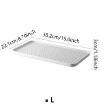 11 pièces Égouttoir à vaisselle rectangulaire en plastique à deux niveaux avec plateau de drainage pour plan de travail de cuisine - Blanc - Voir 12