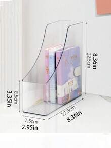 1 件桌面书籍/文件收纳盒、亚克力杂志/书架、透明文件整理盒、办公用品架、教室/宿舍学习用品