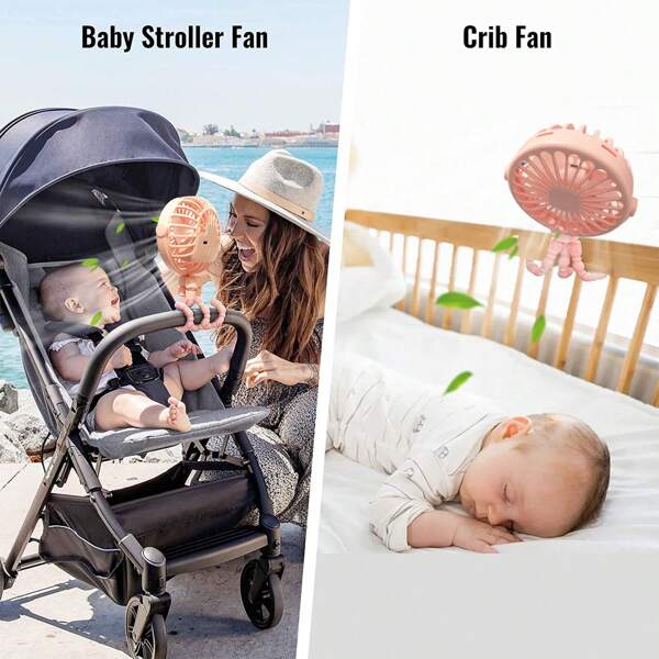 Octopus Shaped Hand-Held Mini Folding Fan, Silent Desktop Fan For Baby Stroller & Nursery