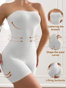 女士无缝无肩带塑身连体衣，防滑 | 告别繁琐的塑身衣 | 收腰、平腹、提臀，纤体必备