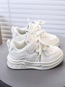 2025 Autumn New Children Leather Casual Shoes, Korean Style Soft Bottom Anti-Slip Comfortable Kids Sneakers