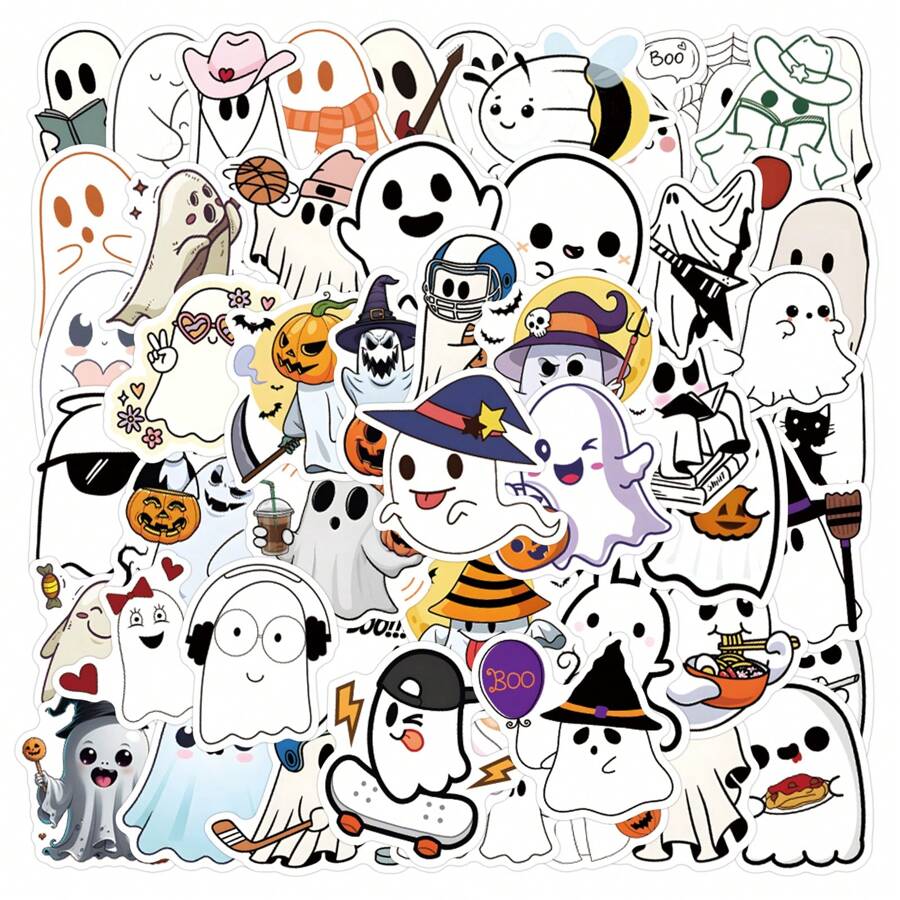 61 张鬼魂贴纸 美学乙烯基贴纸 高品质贴纸 贴花 剪贴簿、日记、笔记本电脑、保险杠、滑板、水瓶、电脑、手机贴纸可以为您的生活带来很多乐趣，是送给成人的完美礼物 - 彩色 - 查看 1