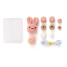 1 Set Cute Bear & Rabbit Hair Ball DIY Keychain, Bag Pendant, Bracelet, Necklace Silicone Bead Craft Kit - Silicone Suit - View 13