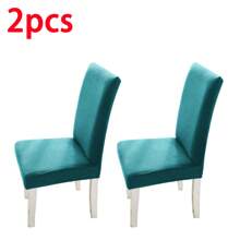 1/2/4/6 piezas Fundas de silla de microfibra de color liso