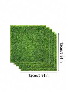 1/3/5 pièces de carrés d'herbe artificielle verte vive, décoration DIY, texture réaliste, effet de feuillage détaillé, idéal pour les projets DIY, parfait pour les cadeaux d'anniversaire et les accessoires de vacances, miniatures de jardin de fées, ornements de Noël et de Pâques