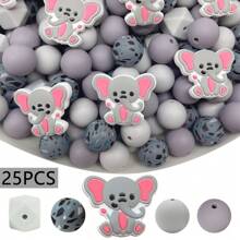 25/30pcs 2D, 3D Animal Silicone Beads Set, Suitable For DIY Jewelry Making - Focal Beads For Pens, Necklaces And Keychains - Craft Gift Bead Set For Jewelry Making - Animal Silicone Bead Set - View 18