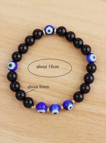 8mm Black Onyx & Evill Eys Powerful Protection Bracelet Absorbs And Transforms Negative Energy Yoga Meditation Jewelry Releasing Negativity For Women Men