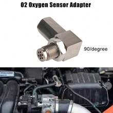 O2 氧传感器垫片通用 90 度或 45 度 O2 塞延长催化转换器 O2 氧传感器延长器 - 銀色 - 查看 2