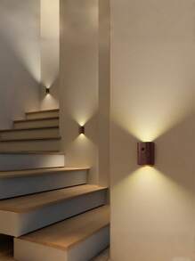 1 szt. Drewniana lampa ścienna LED Step, inteligentny czujnik ruchu połączony ze schodami, lampka nocna, ładowalna do oświetlenia schodów, oświetlenia korytarza i dekoracji domu