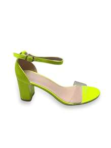 Fashionable, Elegant, Minimalist Solid Color High Heel Sandals Stylish Sandals Summer Sandals For Women - Green - View 2