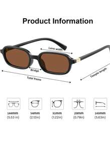 Retro Square Sunglasses With UV Protection - màu nâu - Xem 11