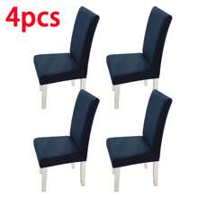 1/2/4/6 piezas Fundas de silla de microfibra de color liso