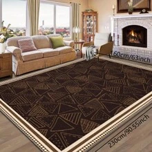 600g/㎡ 水晶天鹅绒古典东方奖章图案地毯，5mm 厚，红色和蓝色色调，适合户外露营、露台、门廊、花园、厨房、室内家居使用、房车 - 彩色 - 查看 10