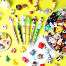 3D硅胶珠套装 - 15颗/25颗/35颗/50颗/70颗/80颗/100颗，款式随机，适用于手工艺品和珠宝制作 - 彩色 - 查看 6