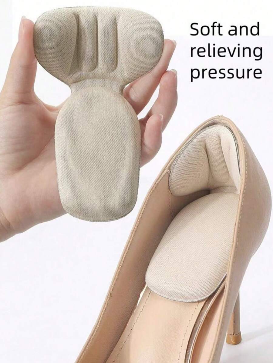 1 对弹性足跟垫，男女通用大号足跟垫，提高鞋子的贴合度和舒适度，防止足跟滑落和起水泡，返校用品，女鞋靴子配件 - 米色 - 查看 1